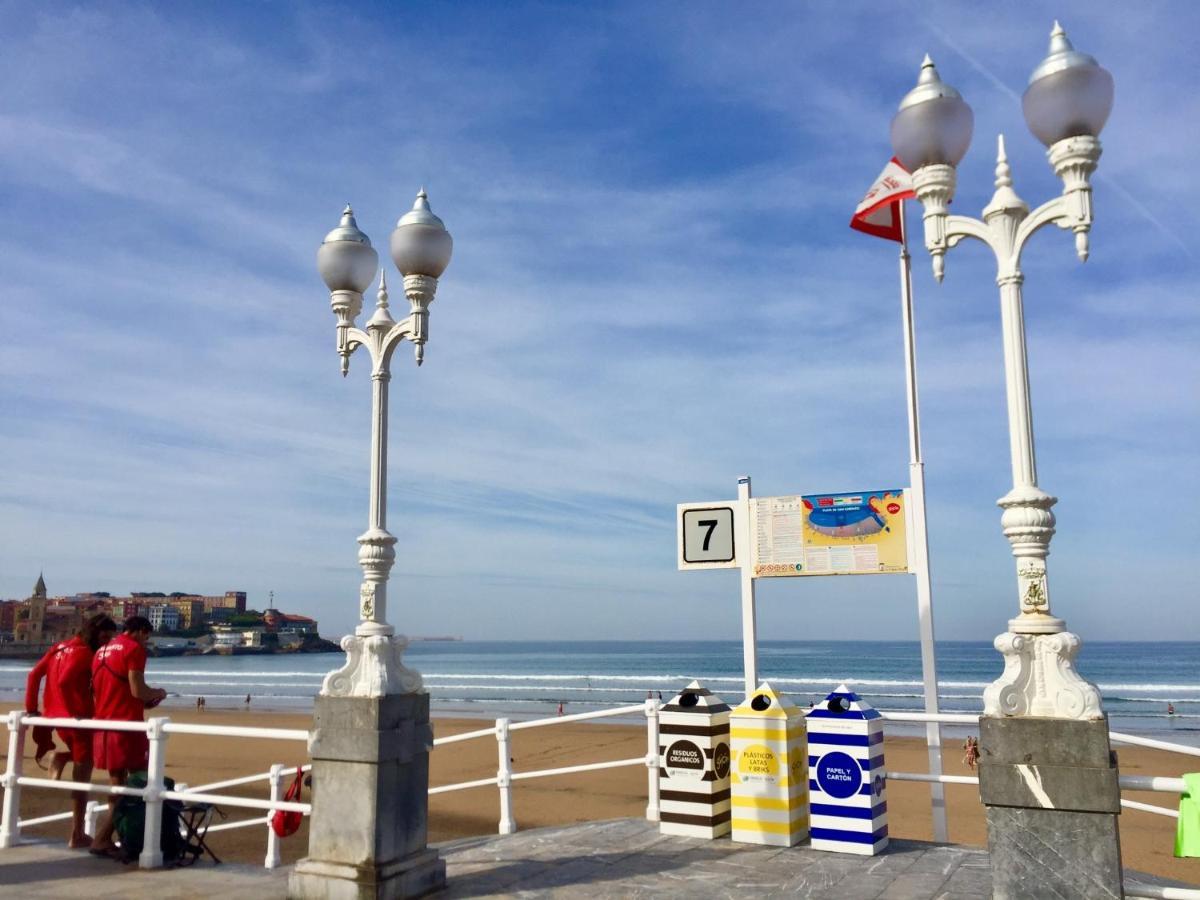 Апартаменти Atico Marques Vistas Al Mar - Garaje Opcional Хіхон Екстер'єр фото
