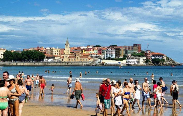 Апартаменти Atico Marques Vistas Al Mar - Garaje Opcional Хіхон Екстер'єр фото
